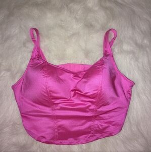 Pink Satin Crop Top